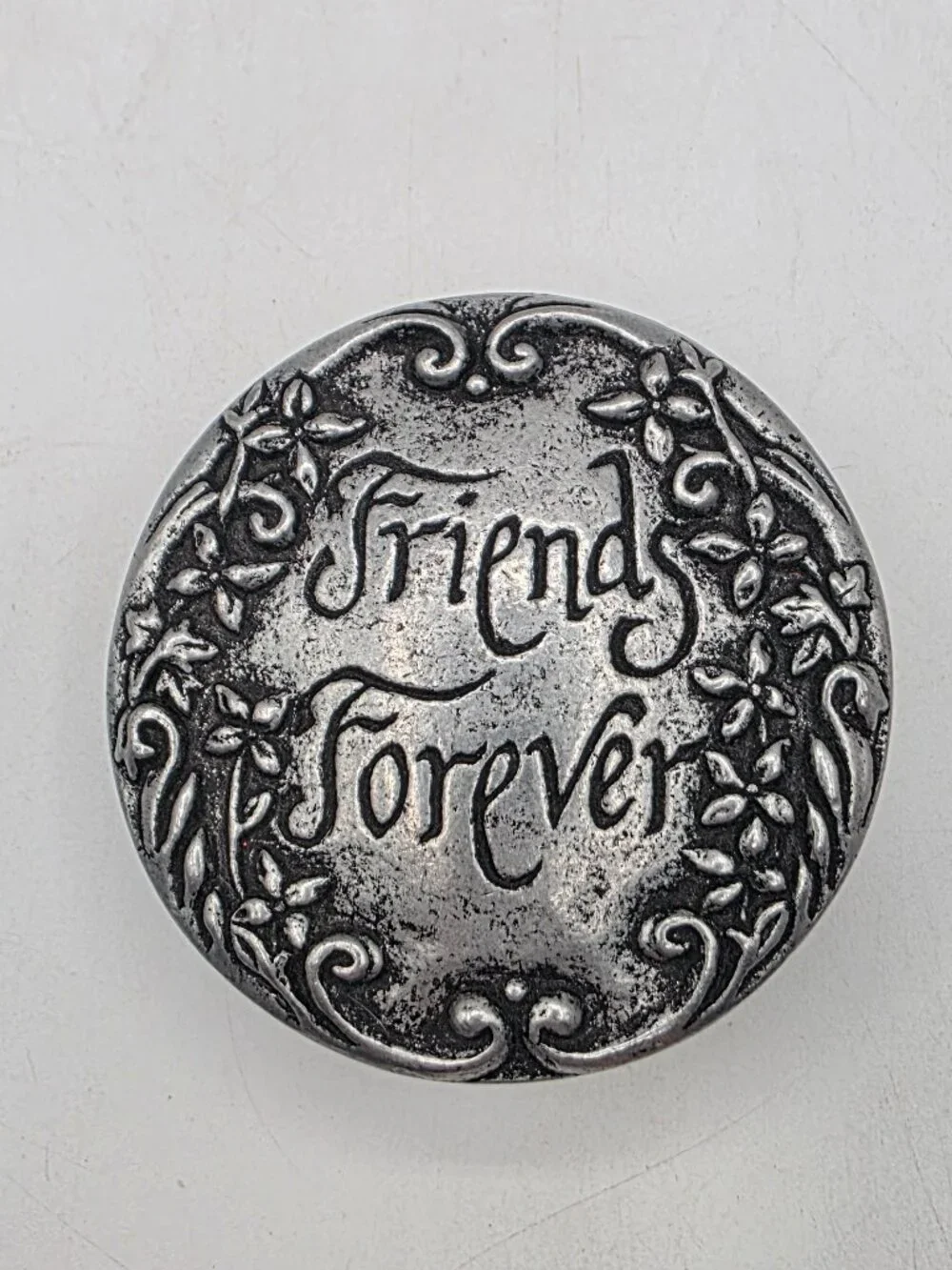 Vintage 2000 Carson Pewter Friends Forever Small Friendship Keepsake Trinket Box